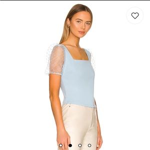 REVOLVE- BCBG light blue puff sleeve top